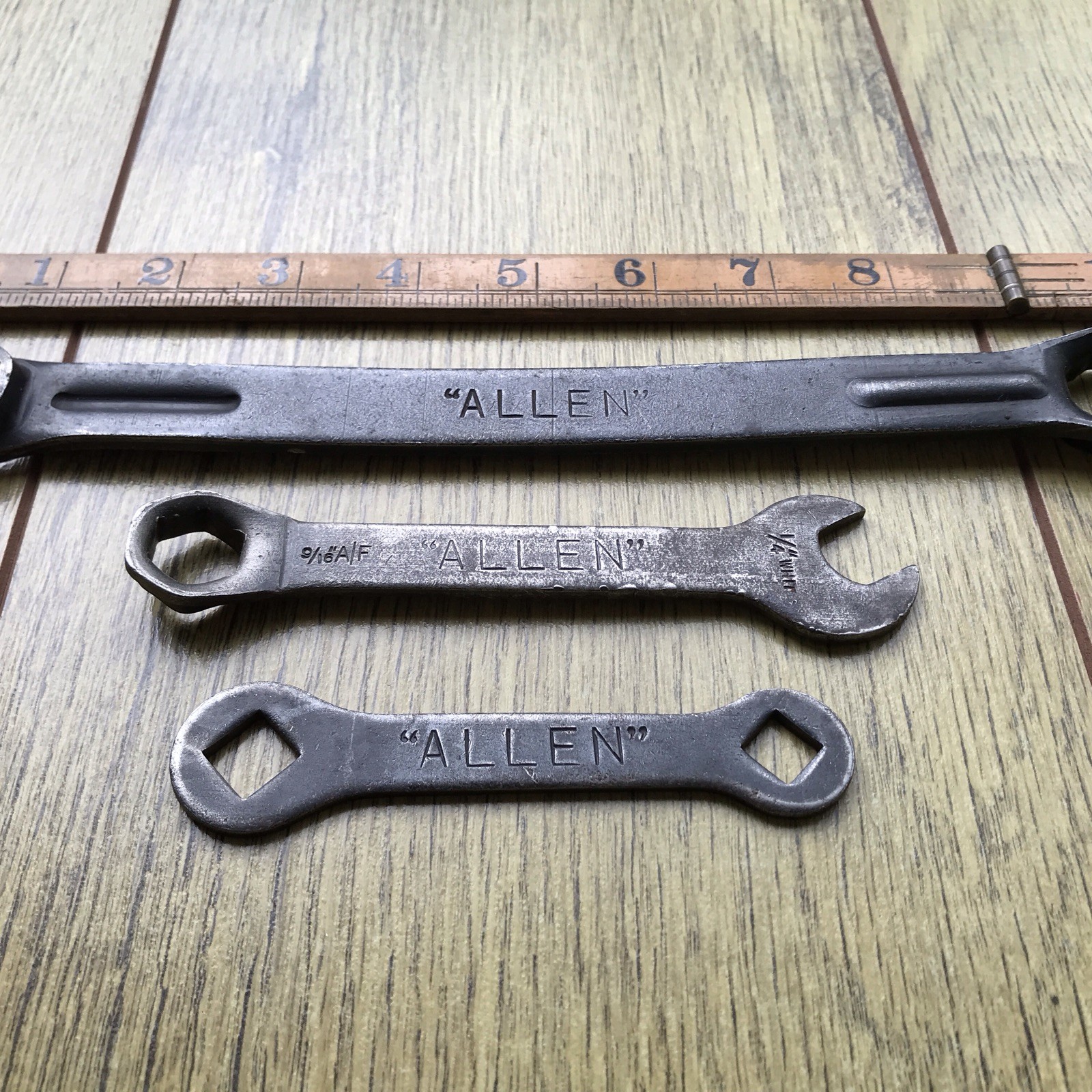 3 Vintage Allen Classic Motorcycles Tool Kit Spanners