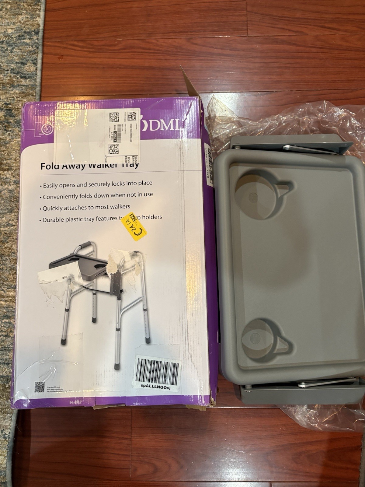 DMI Walker Tray, Rollator Tray, Mobility & Walker Accessory Tray Table Fits Most