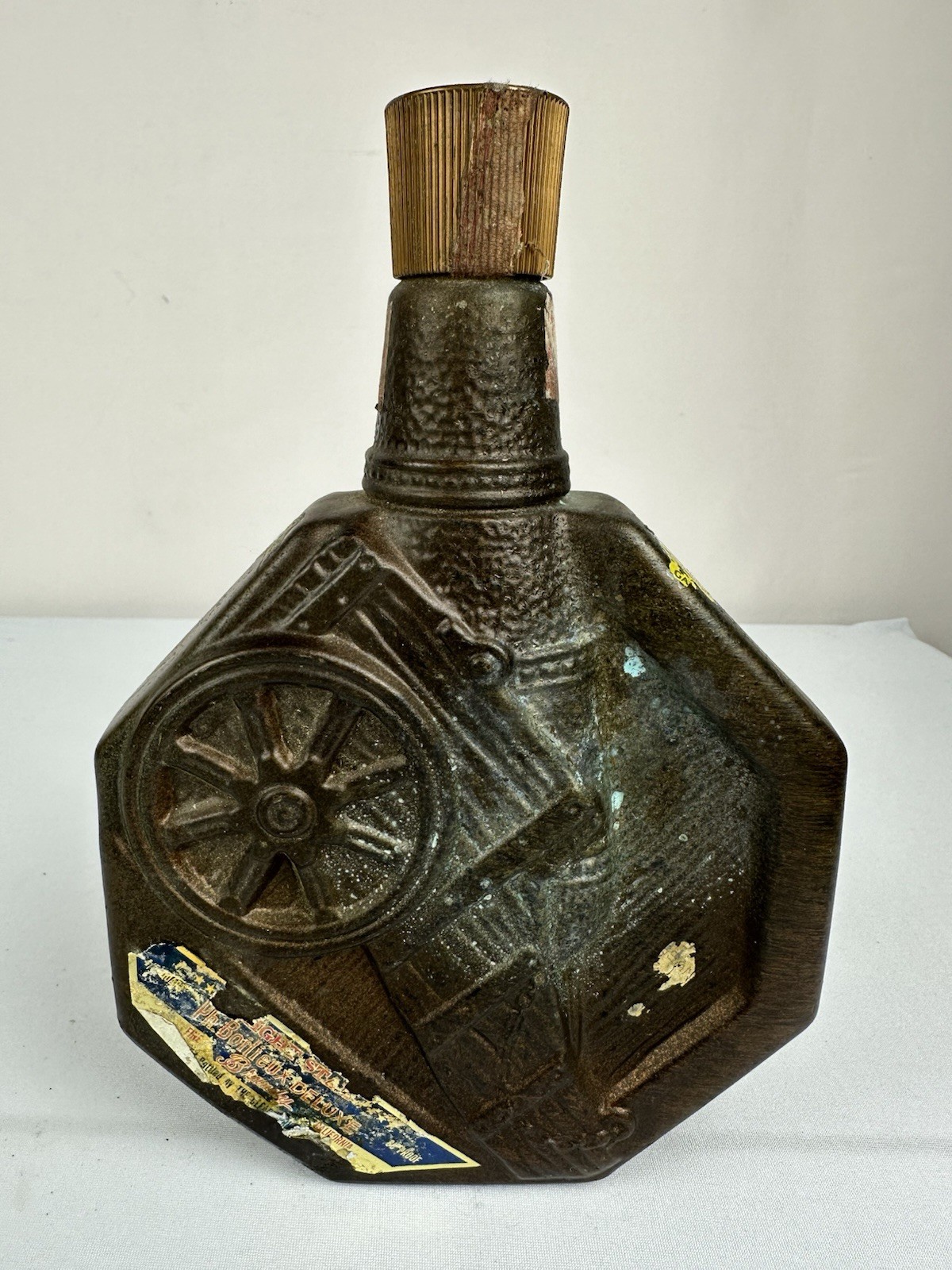Dark Eyes Brown Cannon Shaped Vodka Collectible Liquor Bottle Unique Empty