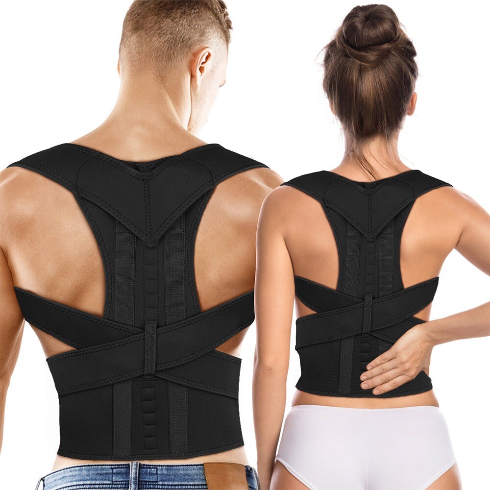 Soporte de Espalda y Columna Lumbar Ajustable Faja Cinturon Corrector de Postura