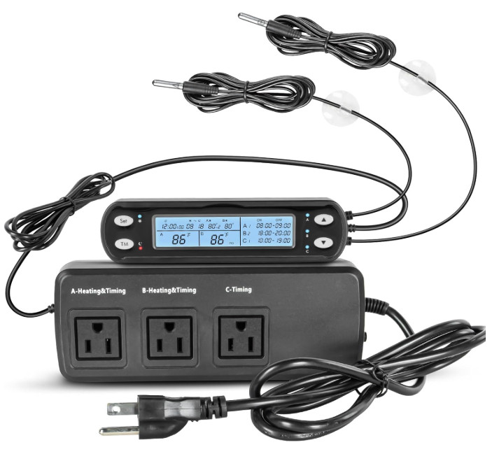 Smart Thermostat with Heating Timing Outlets, PID Dimming Thermostat for Day Nig