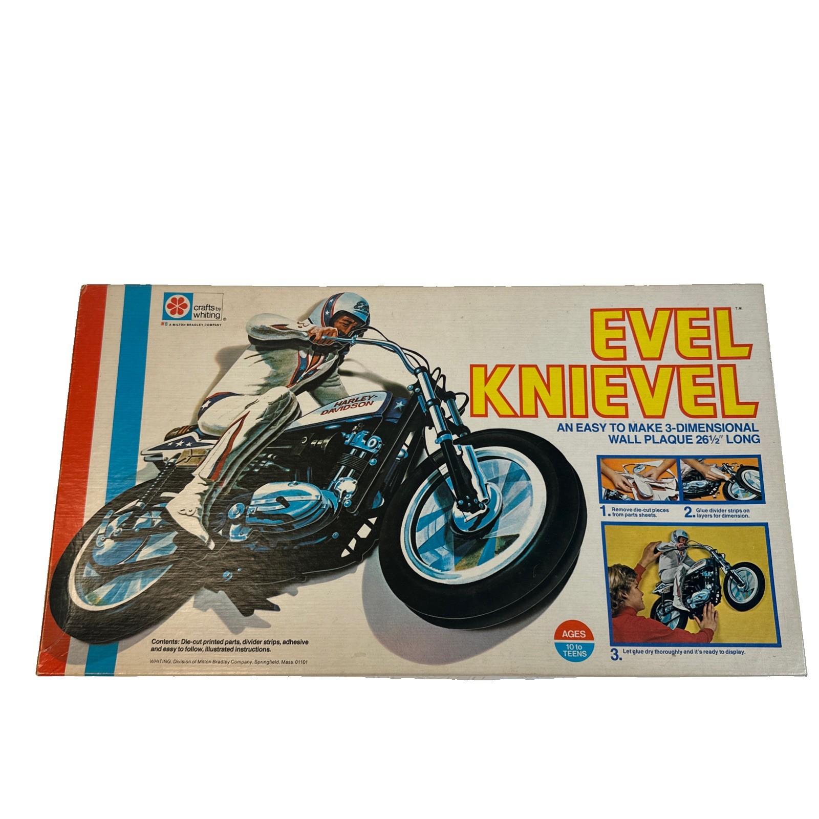 Rare Vintage Evel Knievel 1975 3 Dimensional Wall Plaque 26.5" Unused 1514-X1