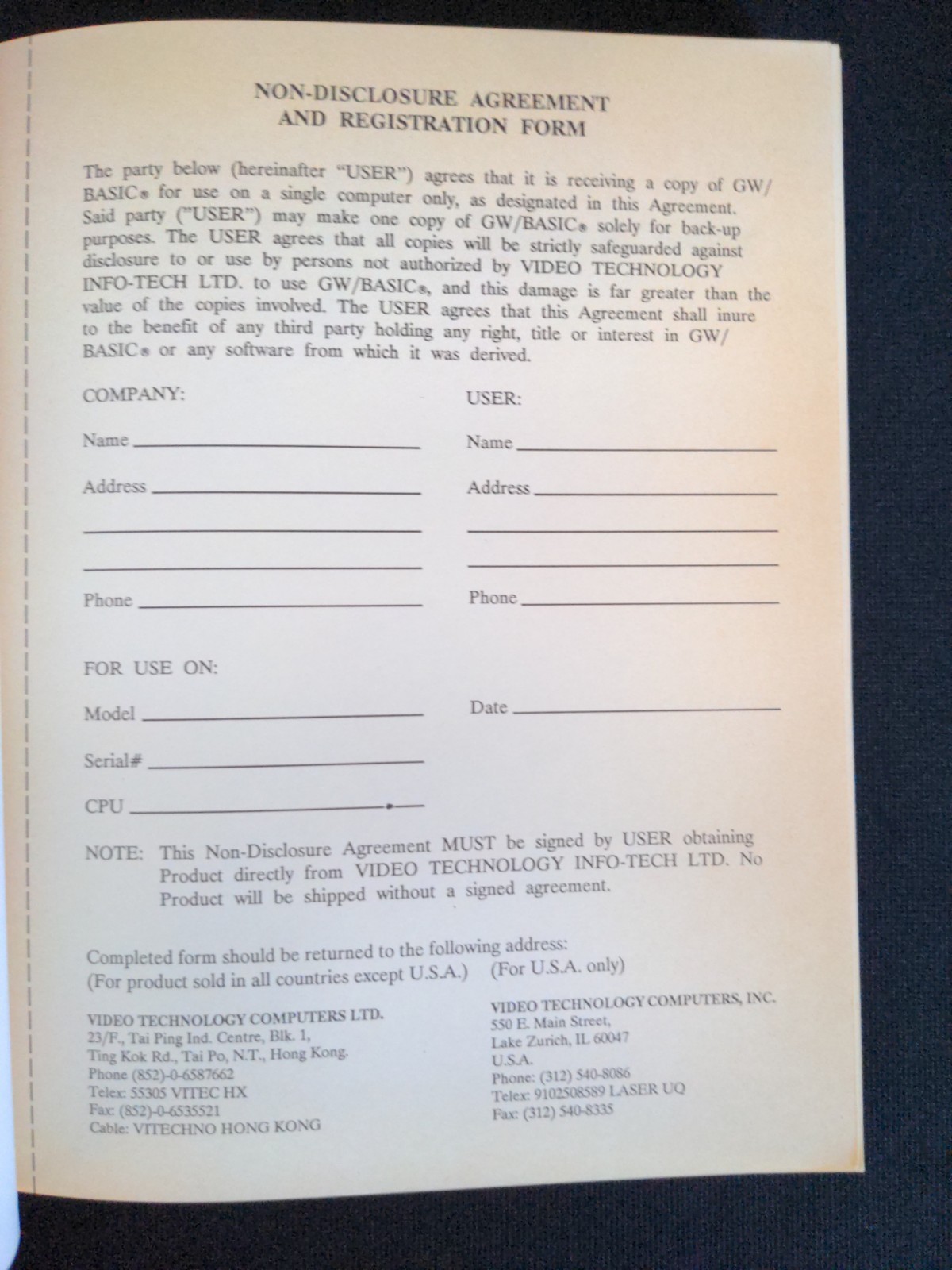 VINTAGE! GW-BASIC User's Manual Microsoft Corporation 1985