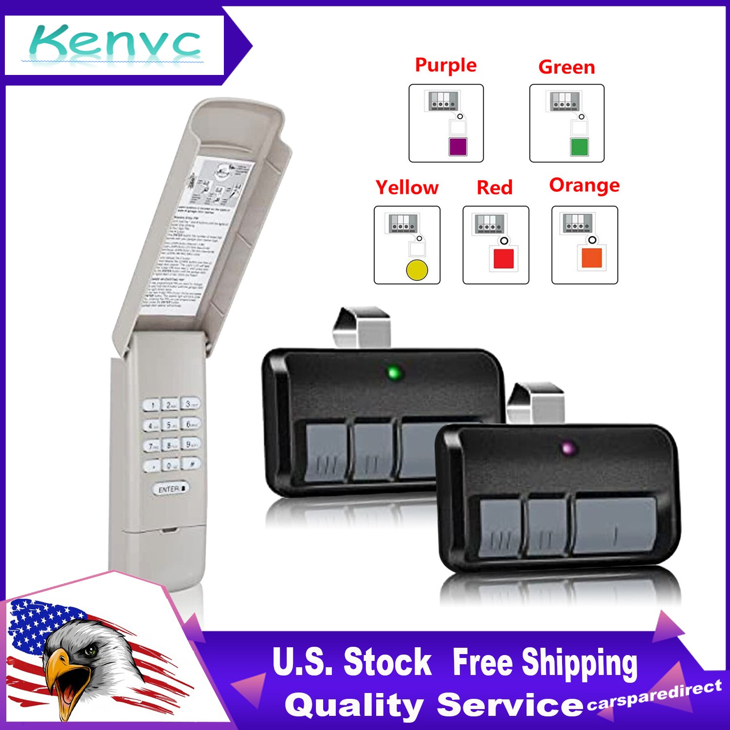 877LM Opener + 2 Visor Remote 893LM For Liftmaster Sears Garage Door Keypad