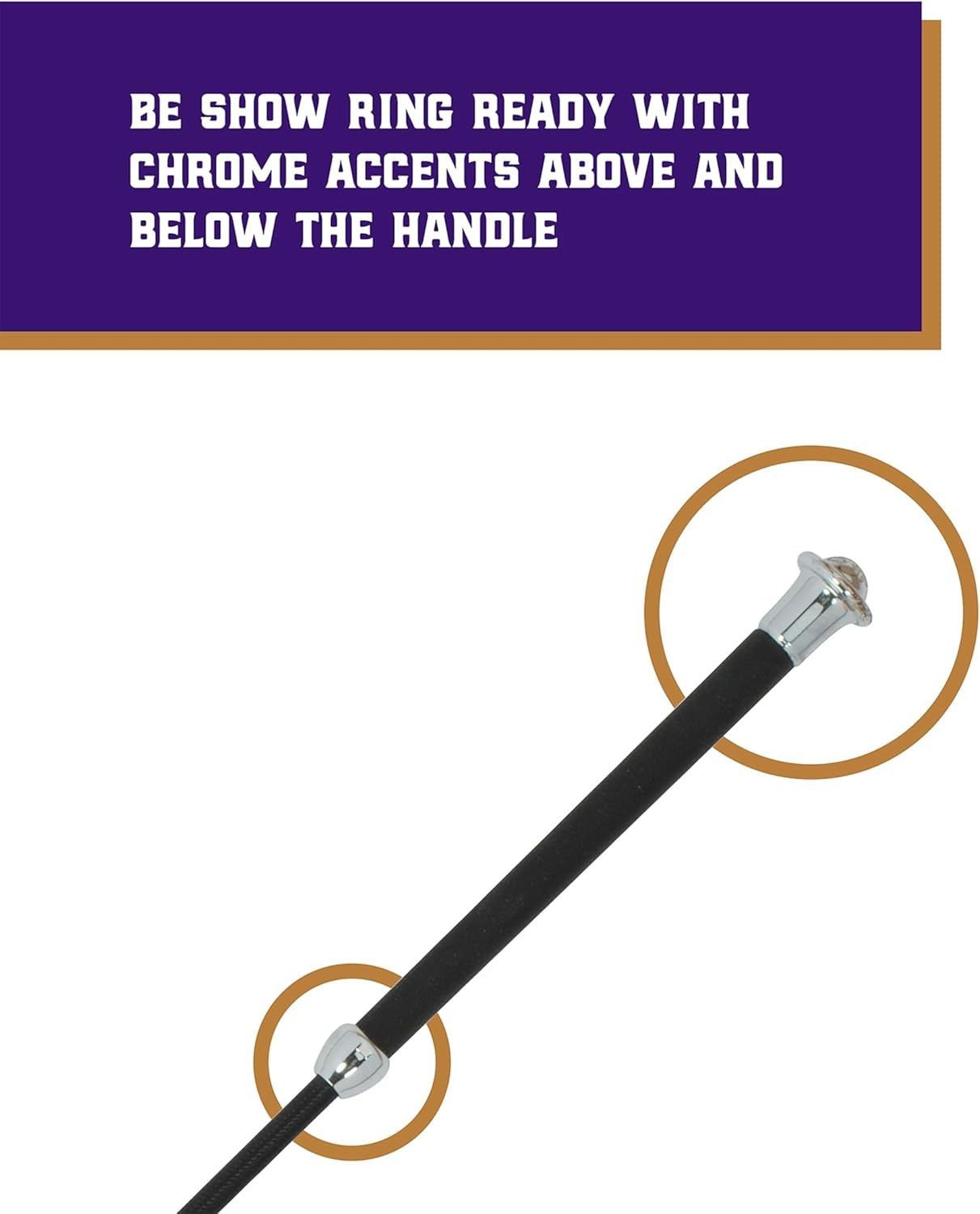 Chrome Tipped Pig Show Whip for Precision Handling*