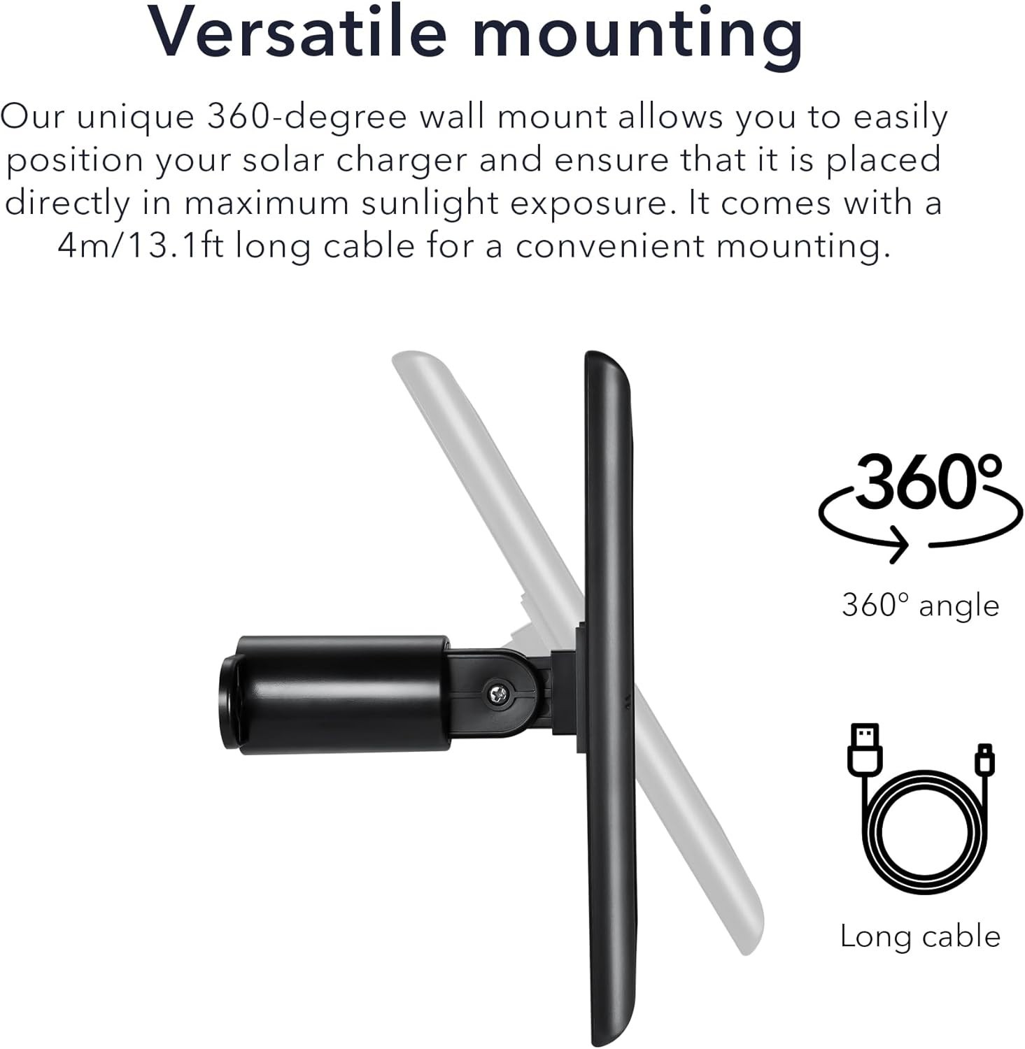 High-Efficiency Solar Panel for Ring Cameras - 1-Pack, Black for Reliable Power
