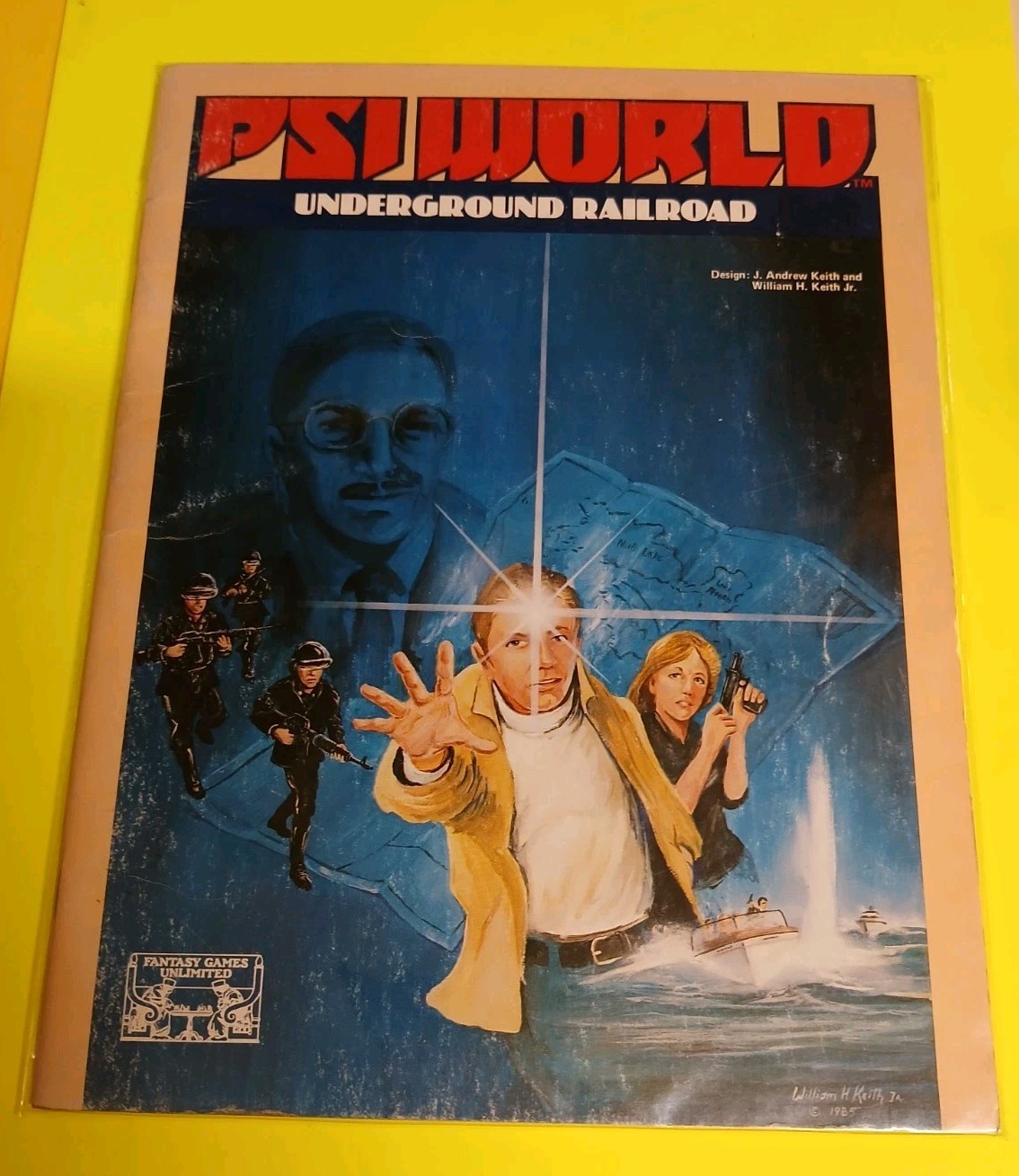 1985 Fantasy Games Unlimited Psi-World Underground Railroad Adventure NOS $34.98