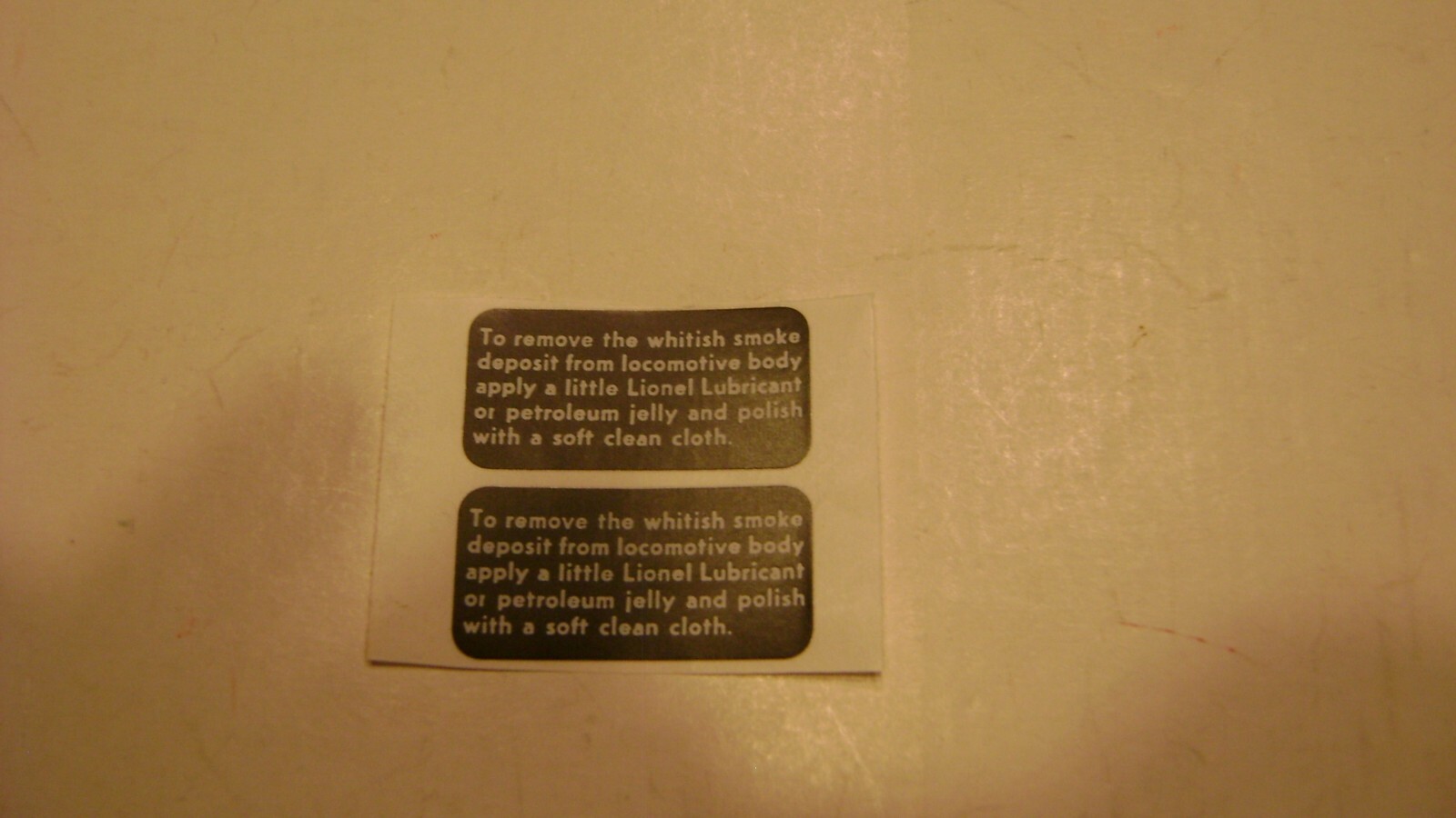 Lionel Steam Engine interior Roof stick-on Decals, (pkg. of 2)