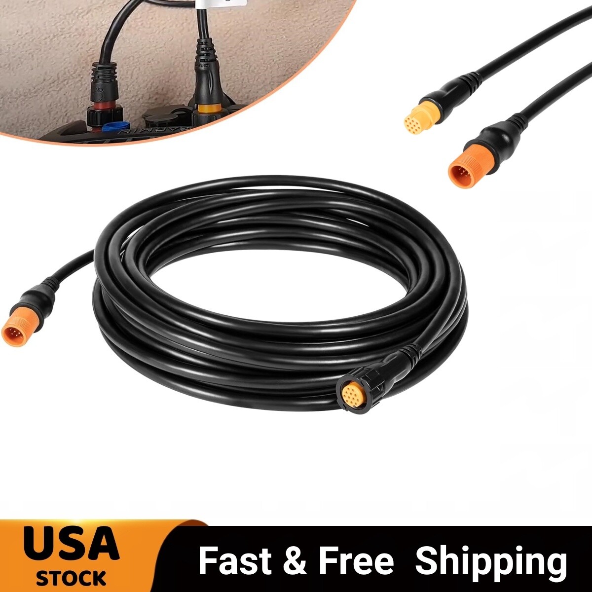 010-11617-42 Transducer Extension Cable XID 30ft 12-Pin For Garmin 010 11617 42