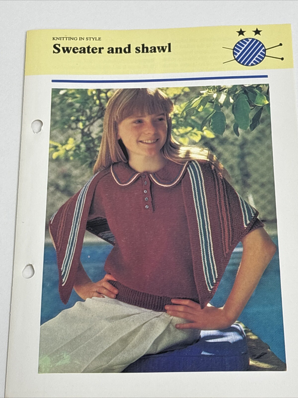 Sweater and Shawl Women's Knitting Pattern Card