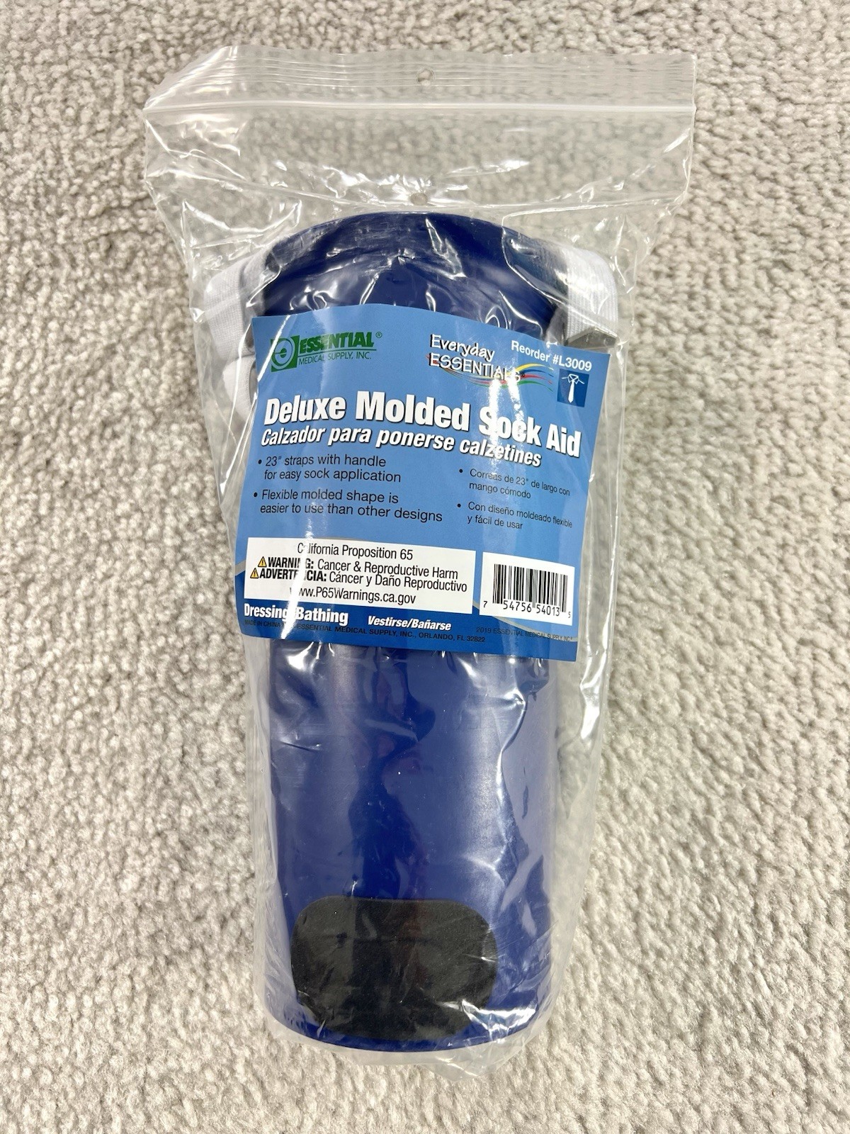 Deluxe Molded Sock Aid by Essential Medical Supply Avoid Bending L3009 New