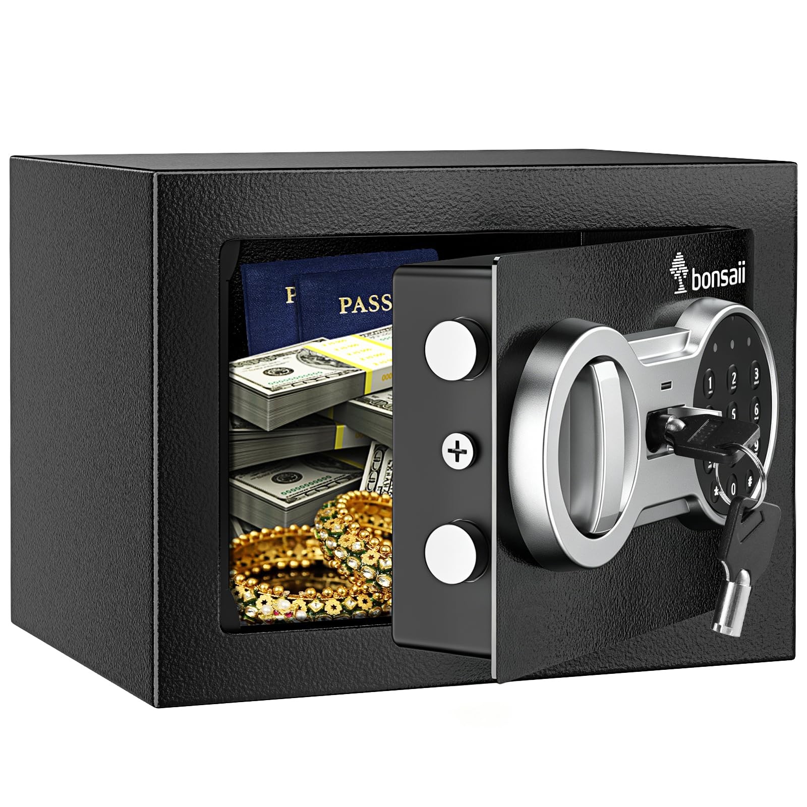 Bonsaii Safe Box with Electronic Keypad, Steel Security Lock Small