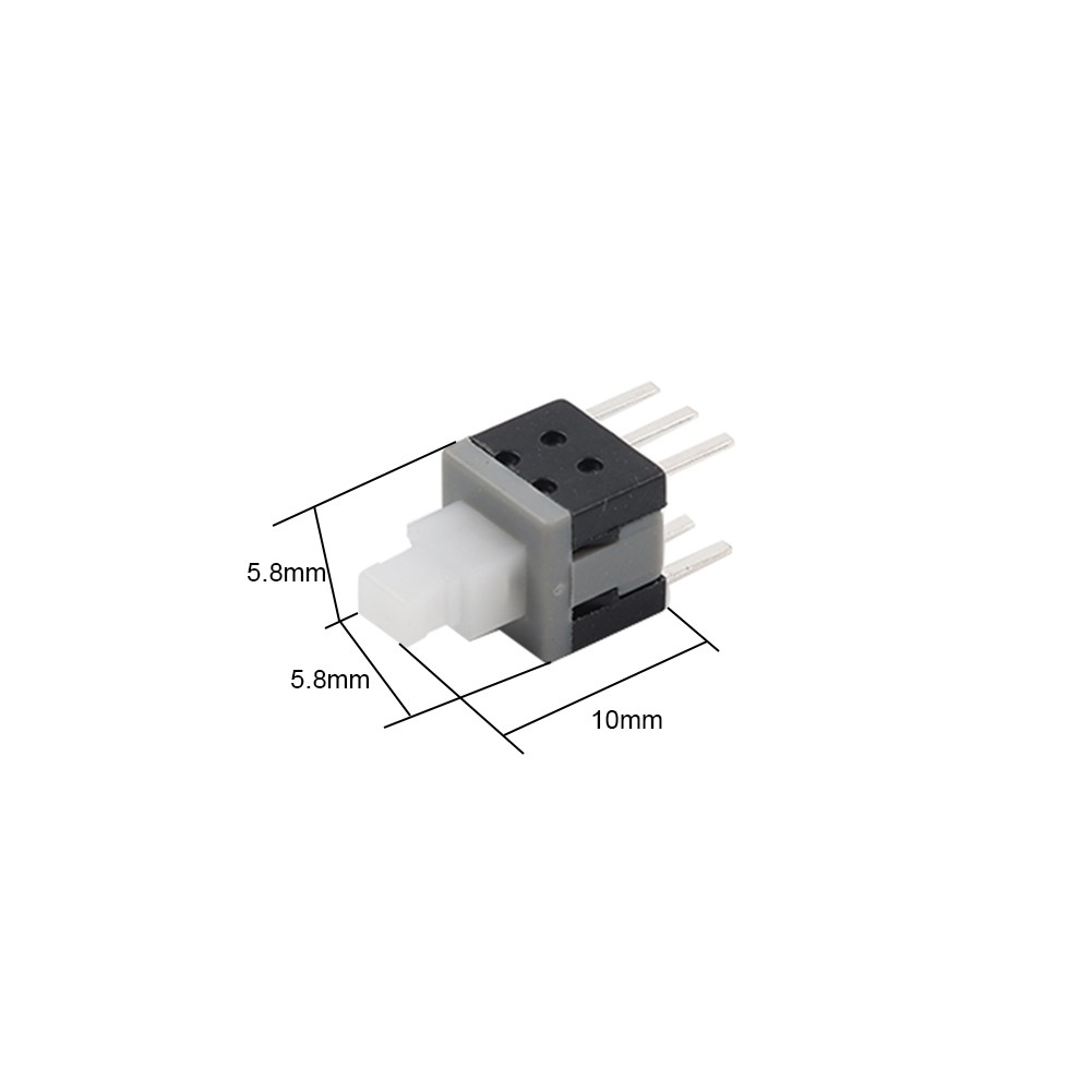 20PCS 5.8x5.8x10mm Tact Tactile Self Lock 6 Pins Push Button Switch Latching