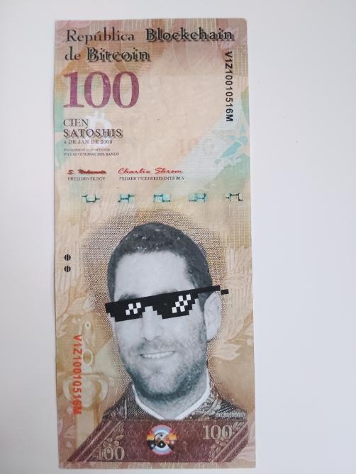 2017 Charlie Shrem Blockchain de Bitcoin 100 Satoshis Banknote Crypto Art