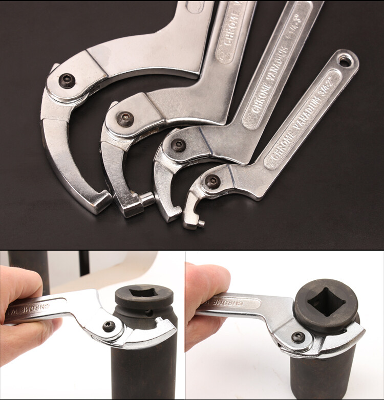 Adjustable spanner wrench 3/4"-2", Square Pin