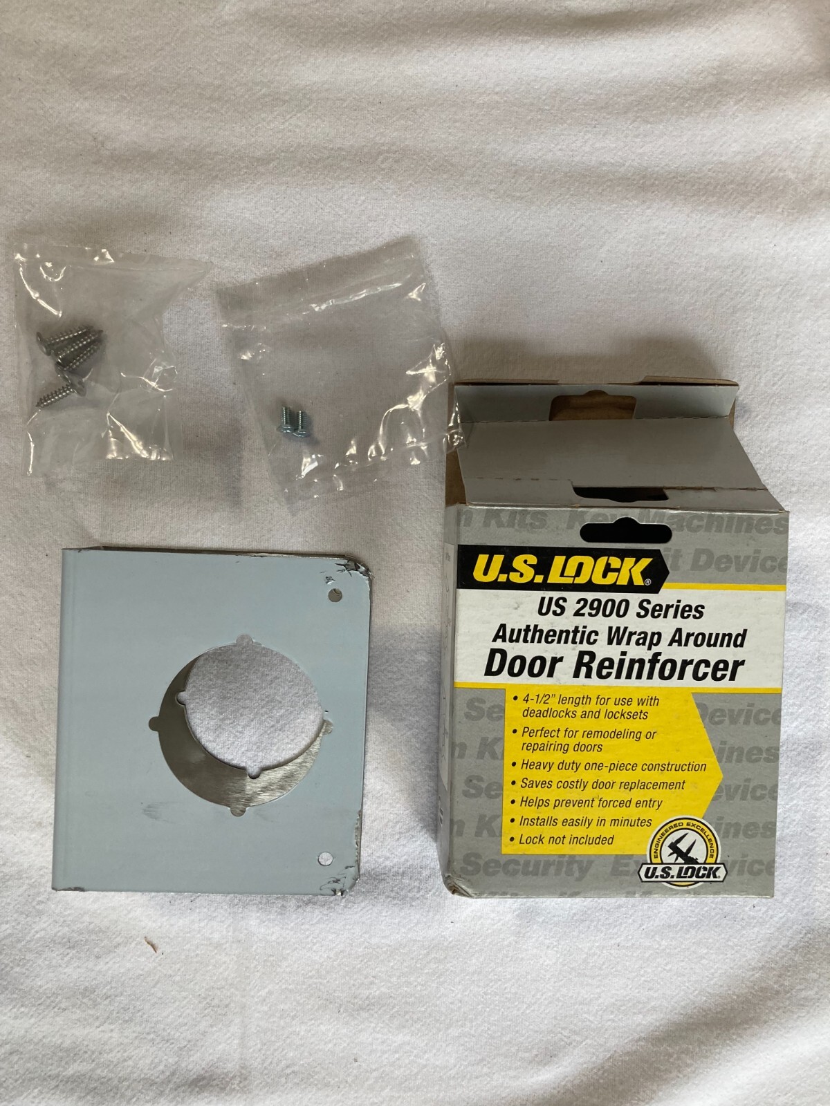 U017298 US29 61S 4.5” x 4” x 1-3/4” Stainless Steel Door Guard Enforcer Wrap Aro
