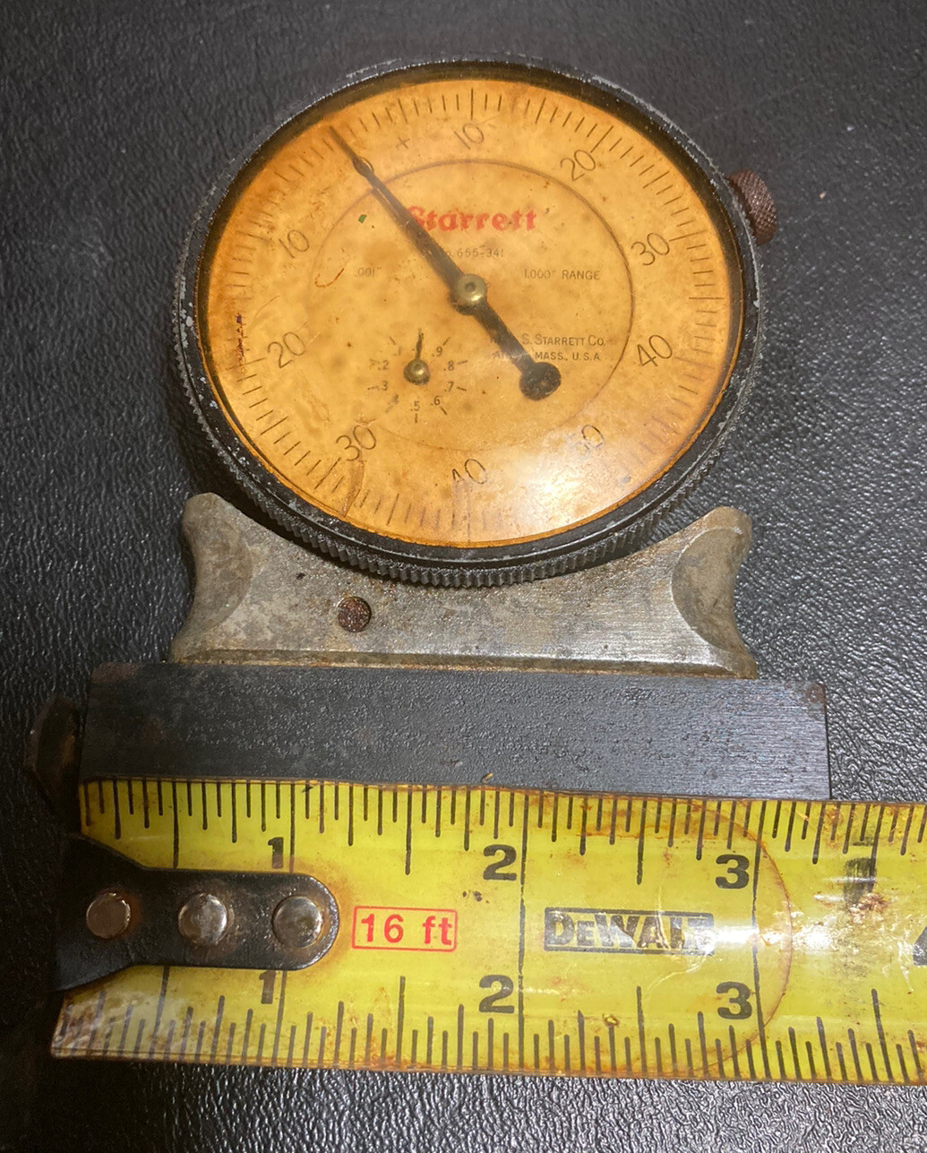 Large Starrett 655-341 Dial Indicator 1.000" range