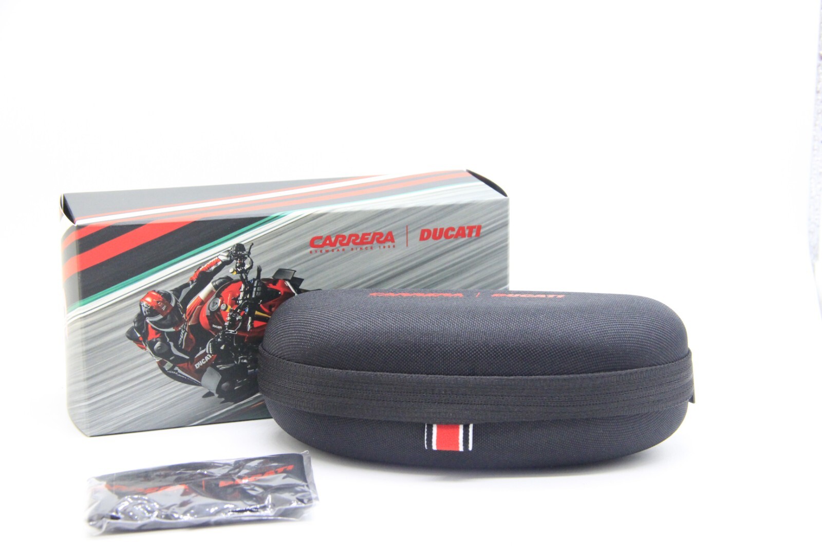 NEW CARRERA DUCATI BLACK LARGE ZIPPER AUTHENTIC EYEGLASSES SUNGLASSES CASE ONLY