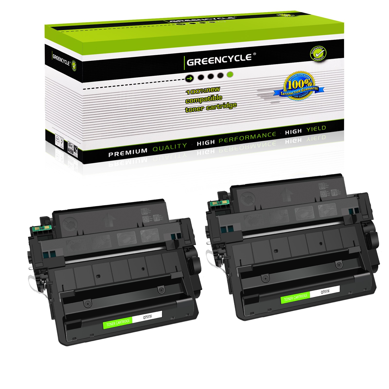 2 PK Q7551X 51X Black Toner Cartridge For HP Laserjet P3005 P3005N M3027 M3035