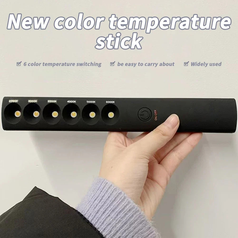 Portable Color Temperature Lamp Stick Professional Rechargeable 2700K‑6000K 6 Mo