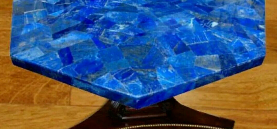 18" Octagon Lapis Stone Sofa Center Table Handmade Arts Luxury Dining Room Decor