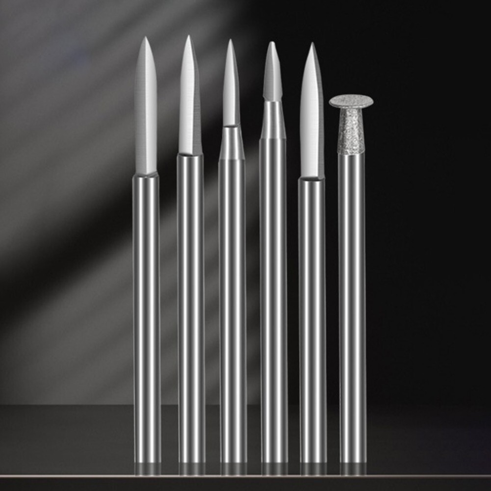 Complete Set Of 6 Wood Carving Drill Bits Compatible With For Rotary Tools
