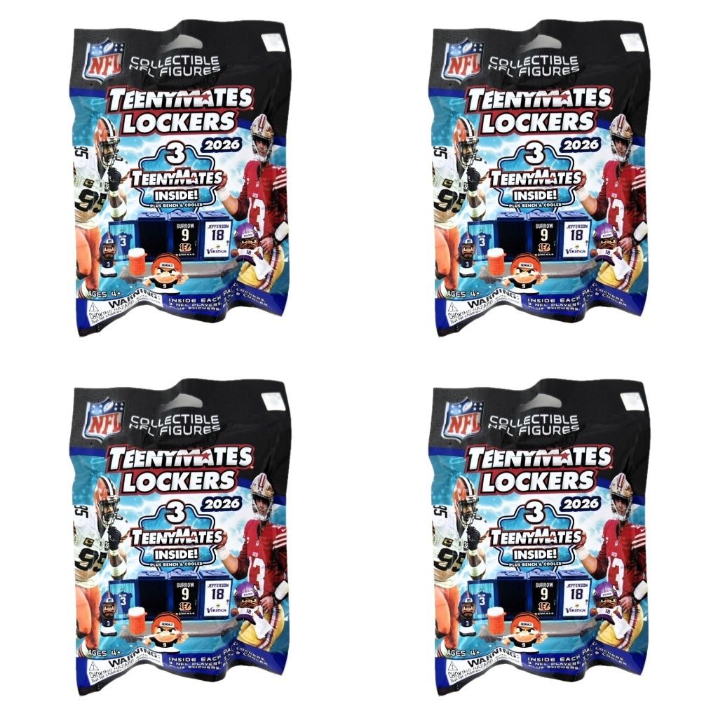 TeenyMates NFL Lockers 2026 Series 14 Players Mini Figures - Lot of 4 Blind Bags