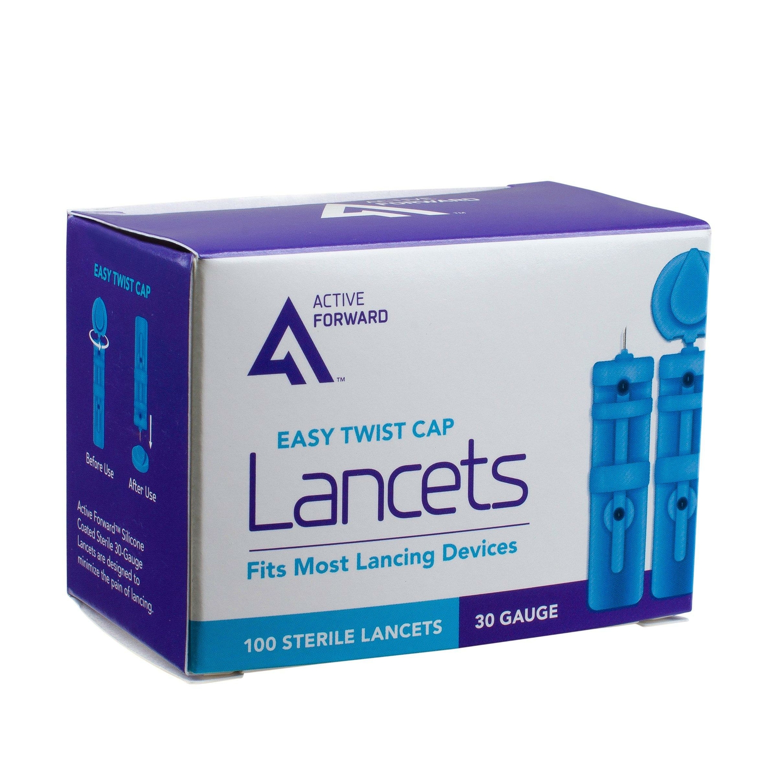 Microlet Lancing Device + 100 Active Forward 30g Lancets