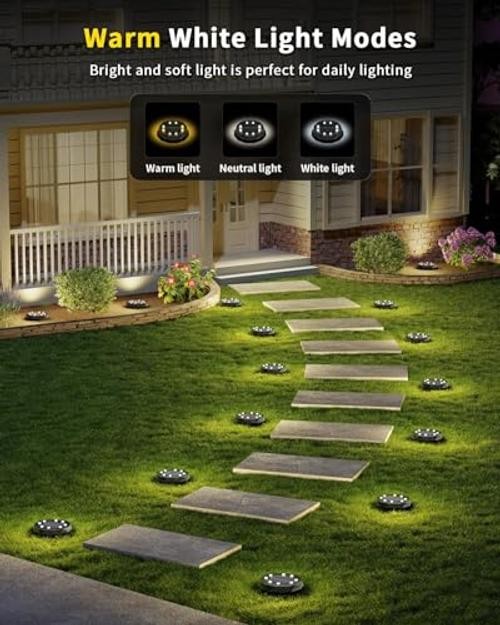 Solar Ground Lights with Remote, Color Changing Solar Disc Lights 10 Pack