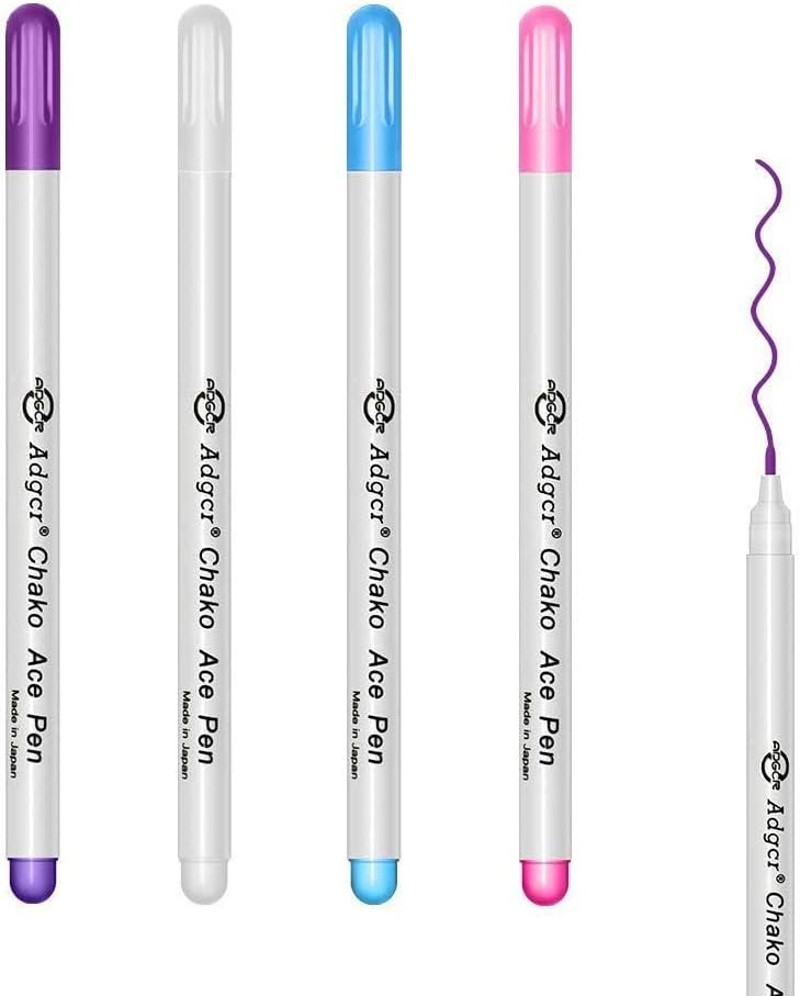 D&D Fabric Marking Pens, 4 Color Water Soluble Ink for Quilting, 4-Pack