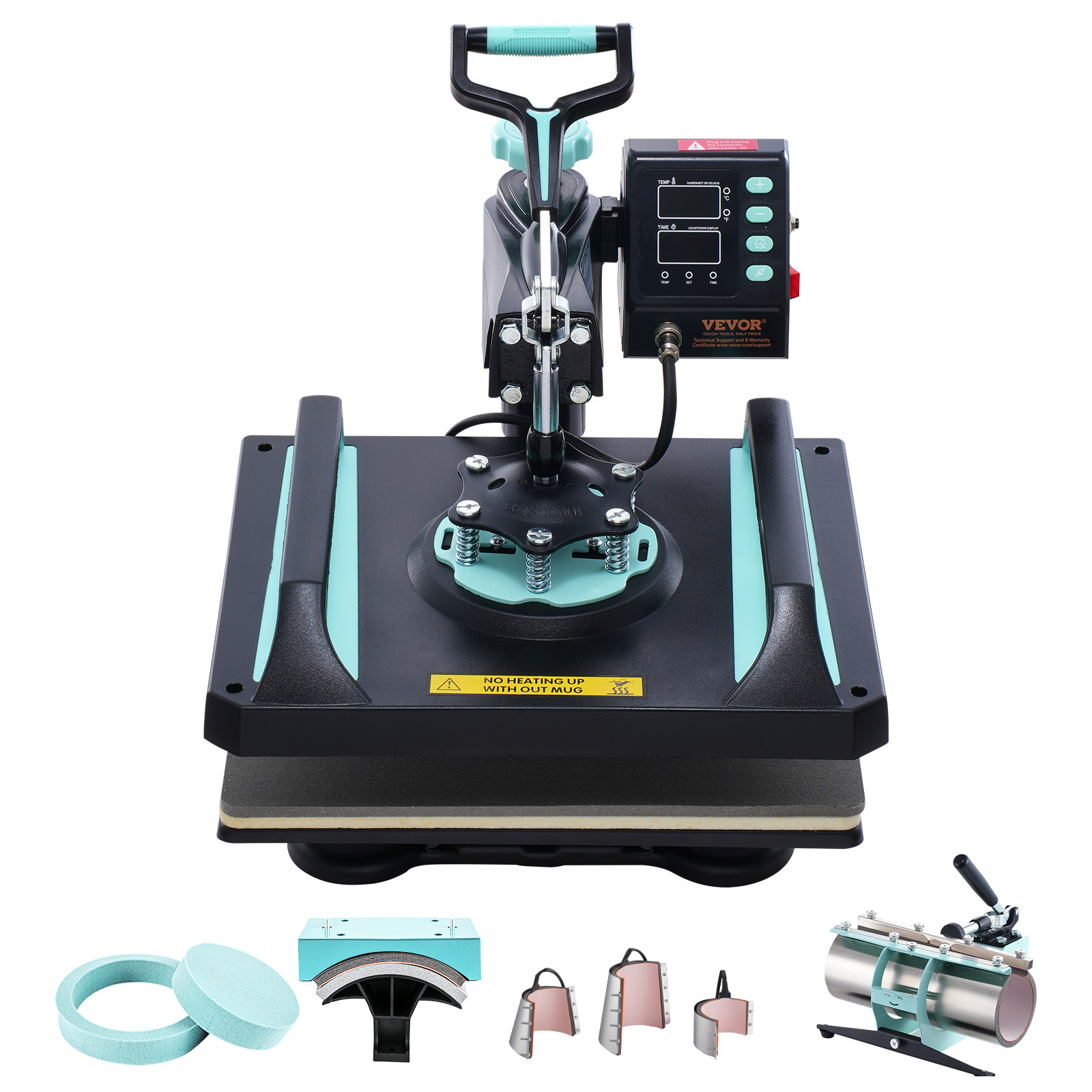 VEVOR Heat Press Machine 30oz Tumbler Press T-Shirts Heat Press Black+Green