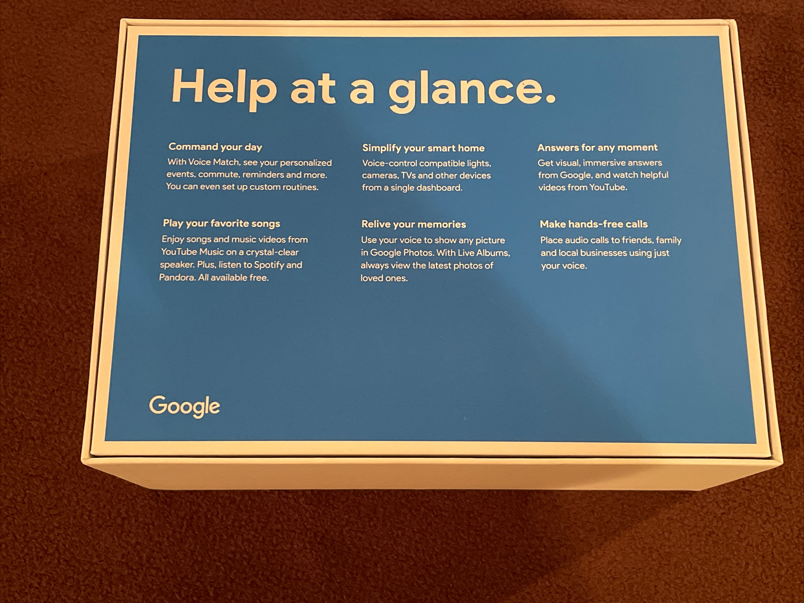 Google Home Hub BOX ONLY EMPTY BOX