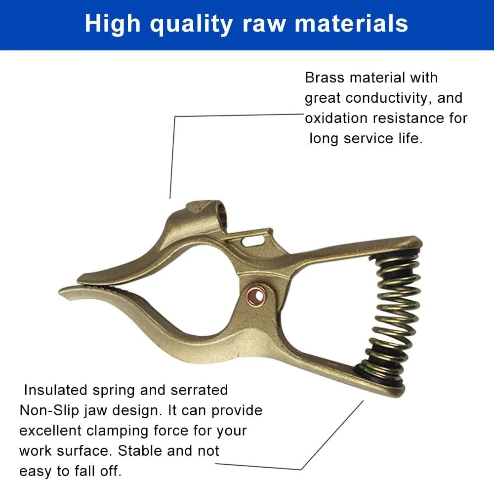 300-Amp T-Style Welding Ground Clamp Brass