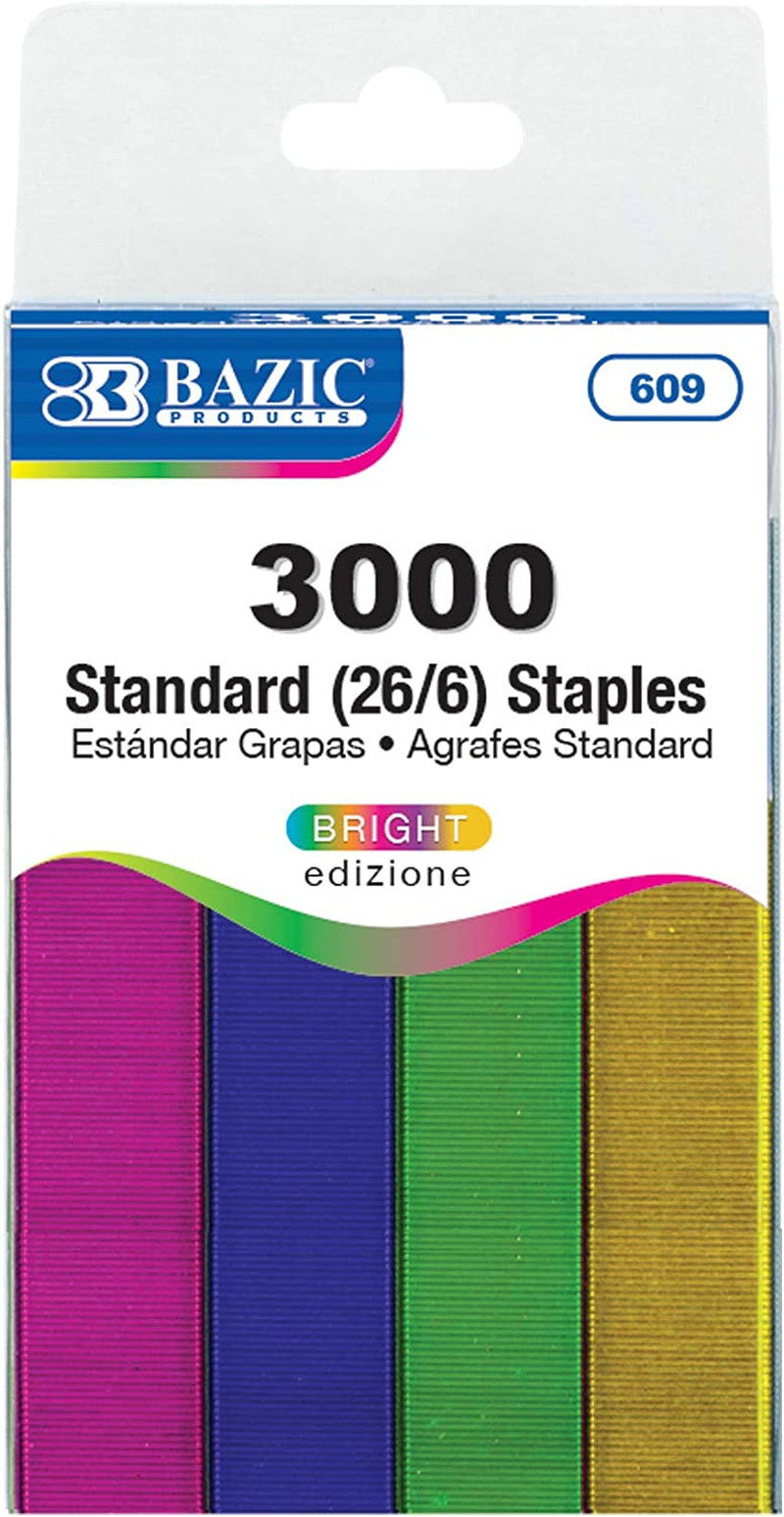 Products Staples Standard 26/6 Metallic Color 3000/Pack Refill for Stapler, Idea
