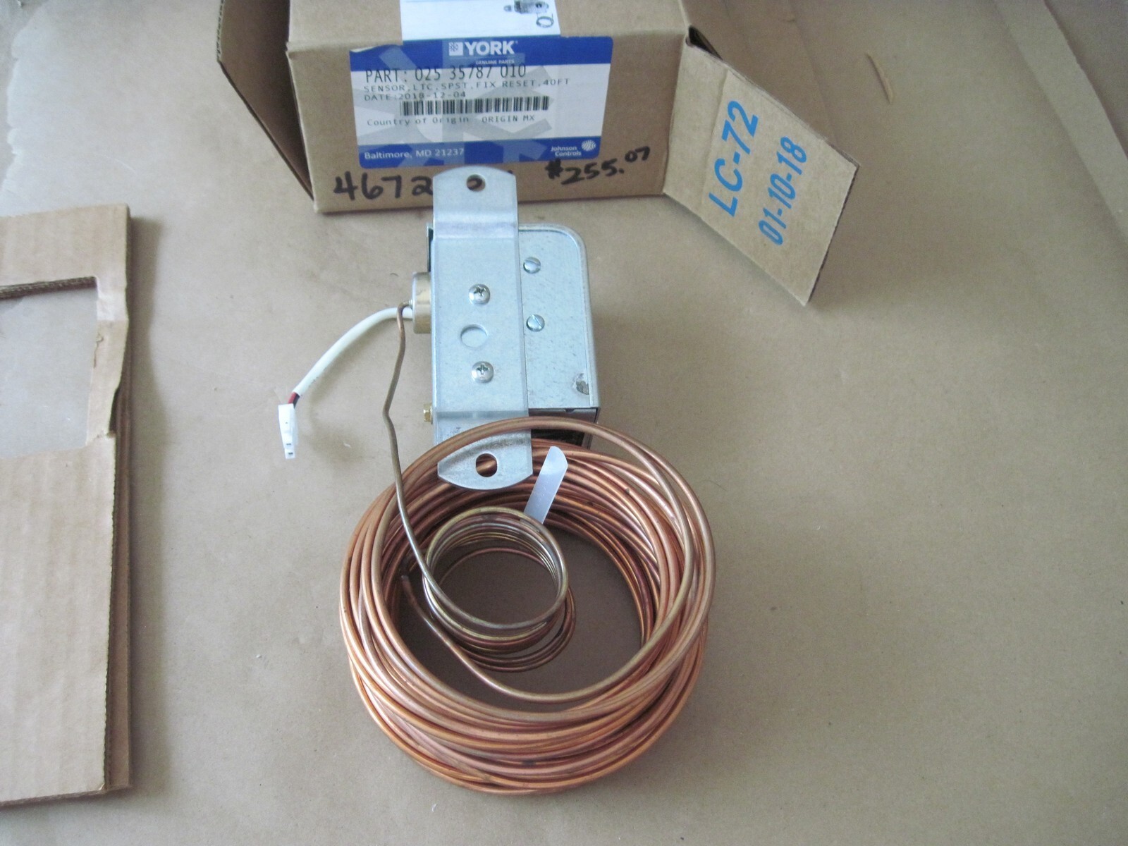 Penn A11H-5C Low Temperature Cutout Control Range 35-45° F / York 025 35787 010