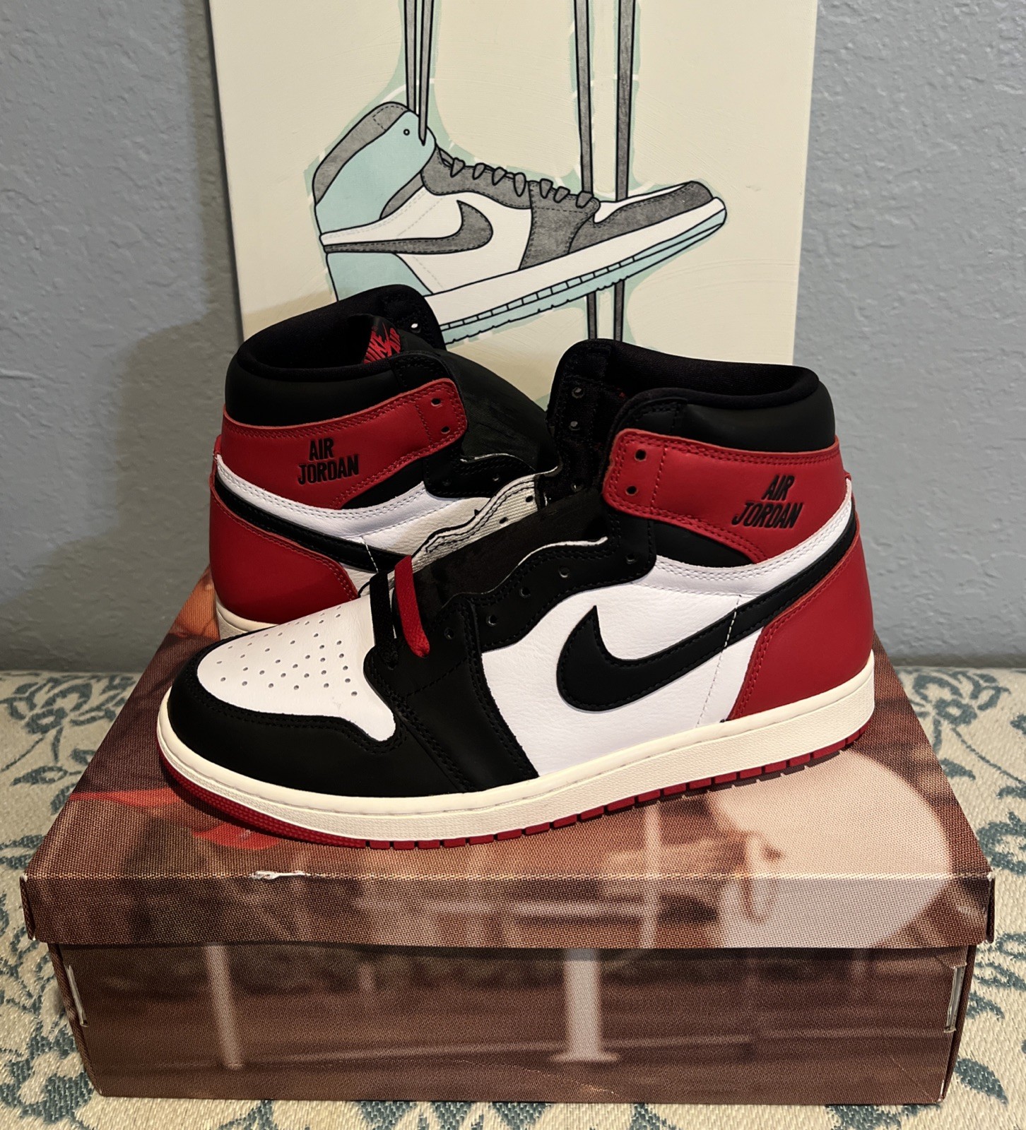 Mens Size 10 Nike Air Jordan 1 Retro High OG Black Toe Reimagined DZ5485-106 New