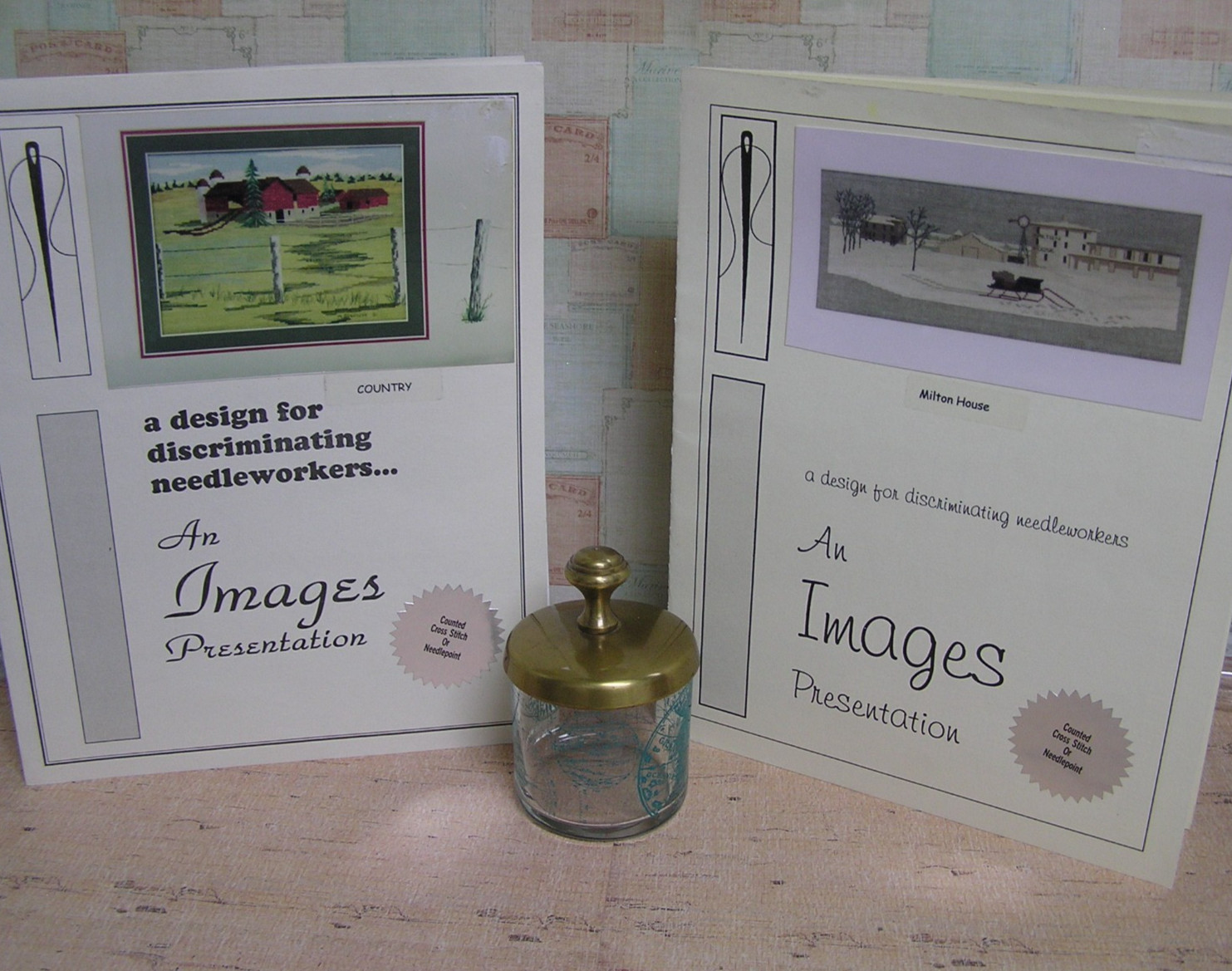 Images Stitchery Designs TWO Cross Stitch Charts "Country" & "Milton House" NEW!