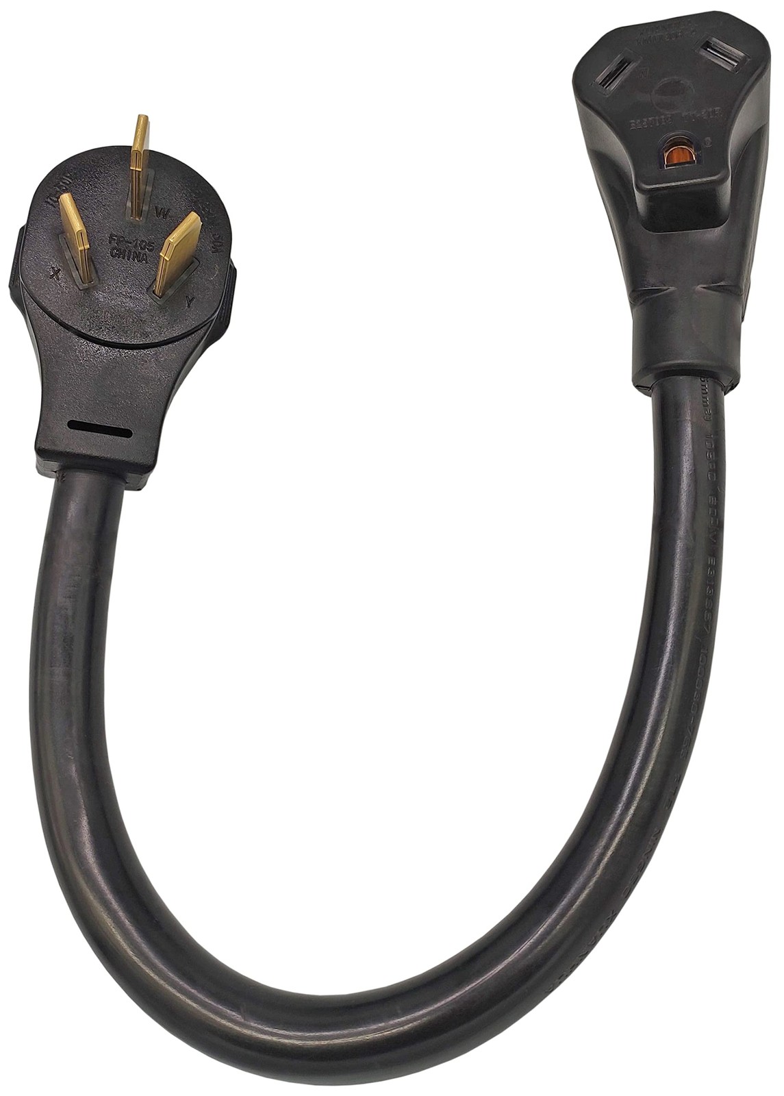 Fullsky FC-105TT Male NEMA 10-50P 50Amp Plug to TT-30R 30Amp RV Adapter Black