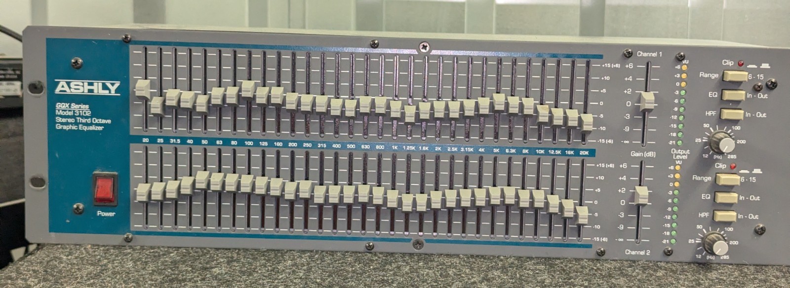 Ashly GQX-3102 dual-channel 31-band graphic equalizer
