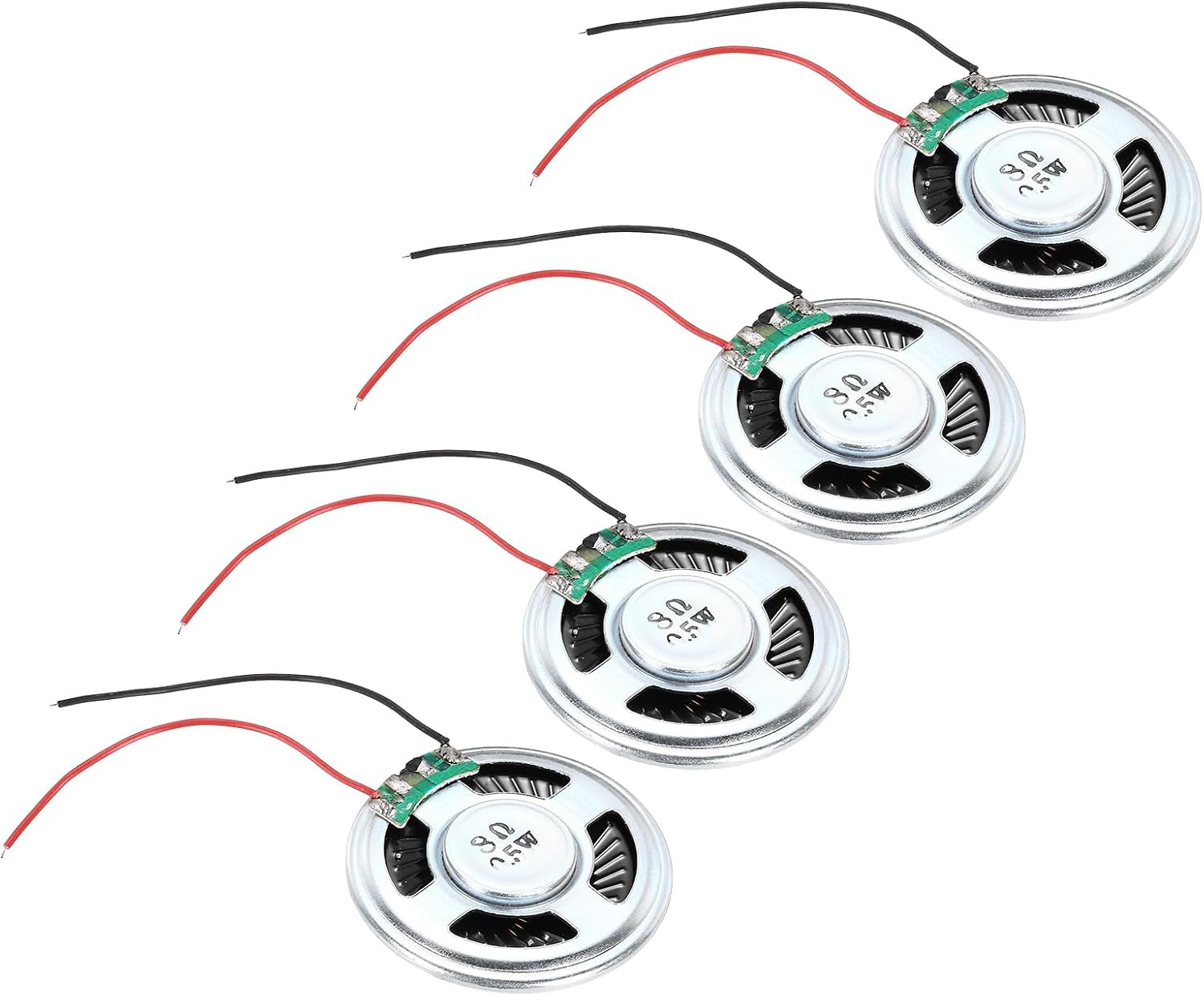 4 Pcs 0.5W 8 Ohm Small Speakers Metal Shell round Internal Micro Magnet Speaker