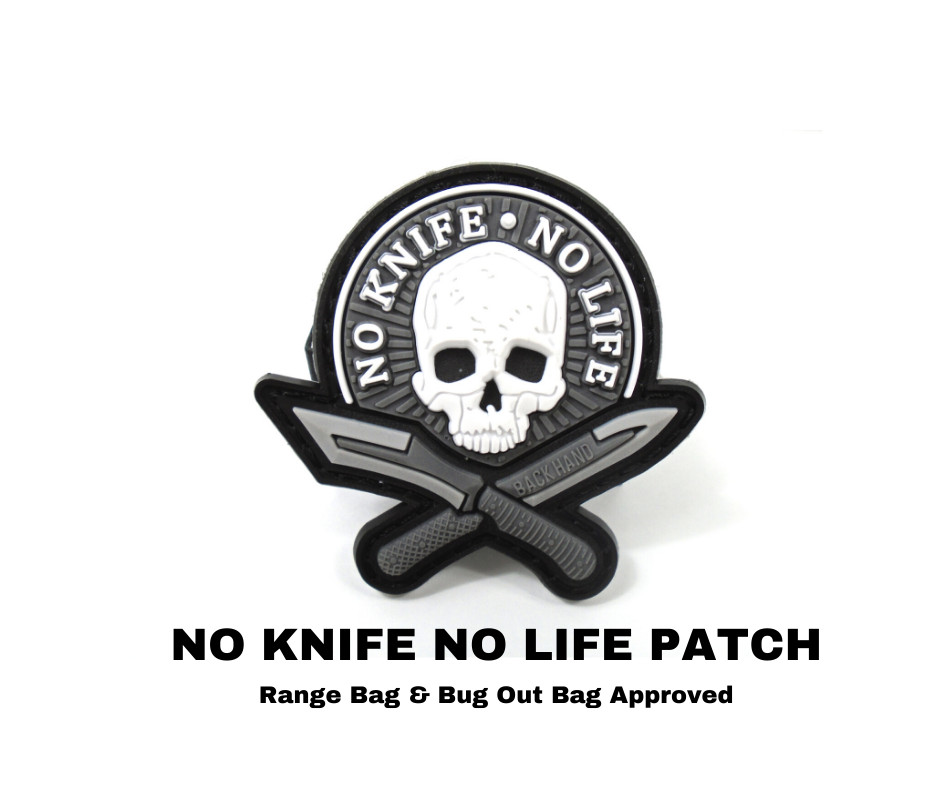 No Knife No Life 3D SKULL PVC Tactical Military Morale Badges - New