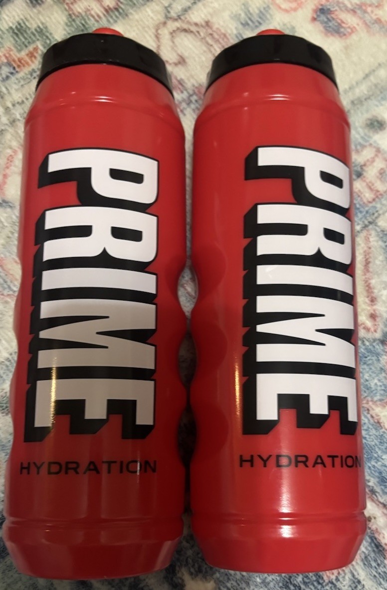 *NEW* PRIME Hydration 32oz Red Water Bottle Lot Of Two