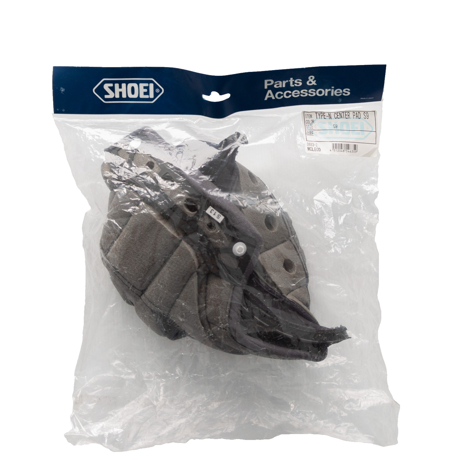 Shoei GT-Air 2  & J-Cruise 2 Centre Pad S9 Type-N Medium Genuine Helmet Liner