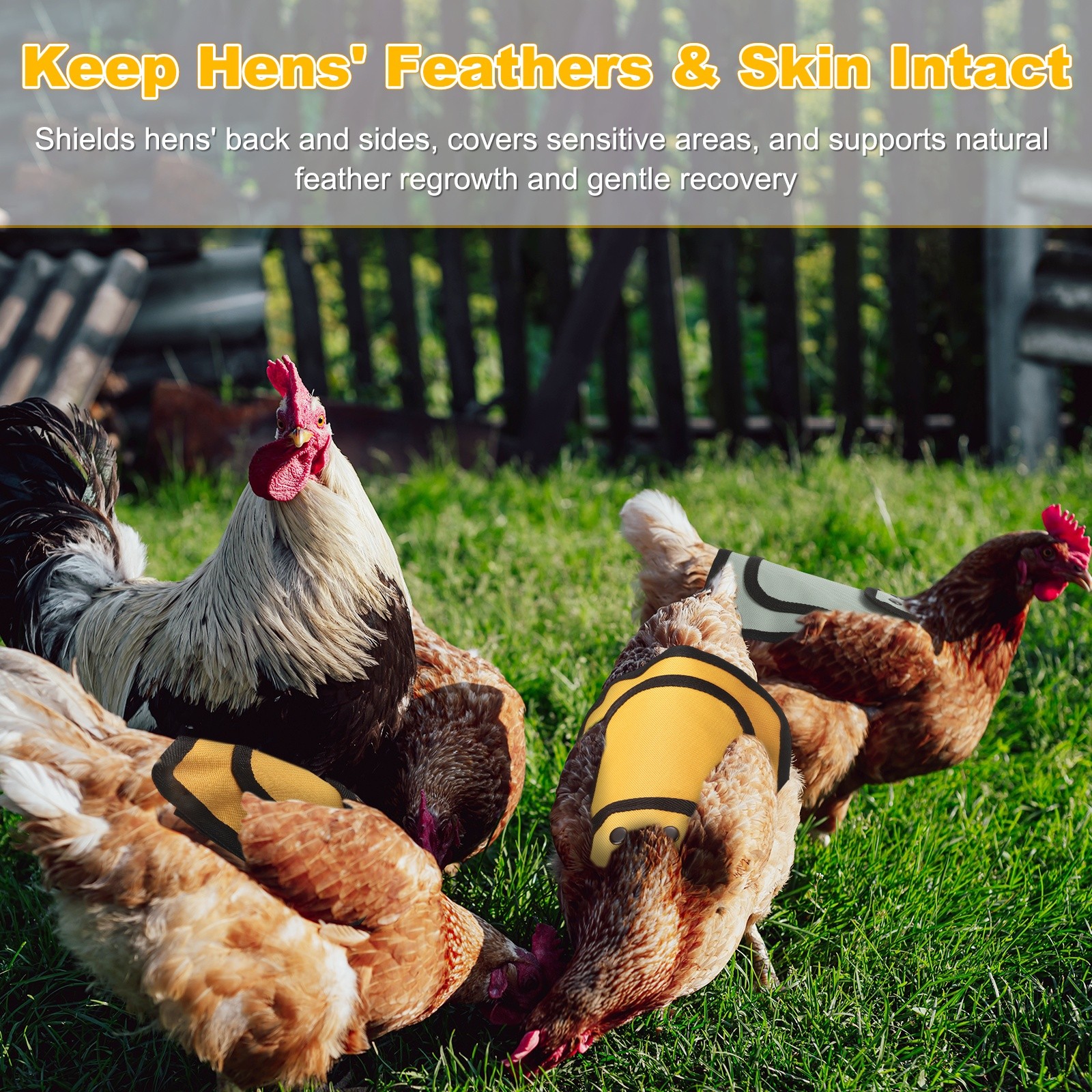 2-Pack Chicken Saddle with Adjustable Strap for Hens [Gray]