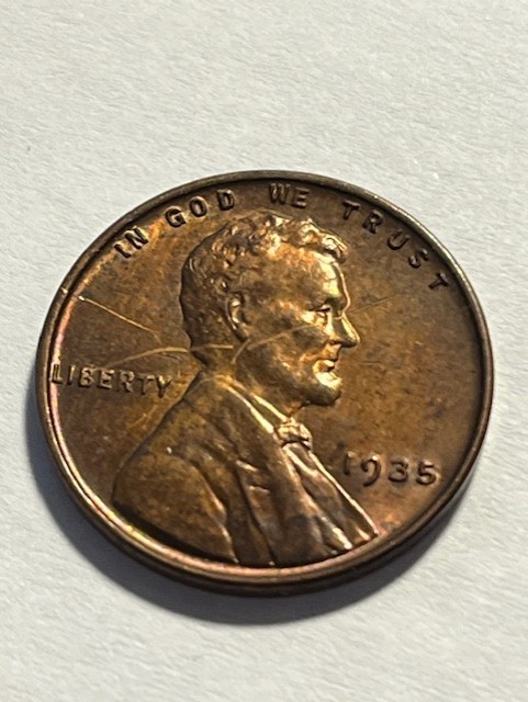 1935-P Lincoln Wheat Cent/XF #12402-2