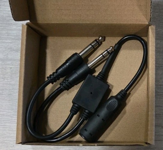 Helicopter U174 to Dual Plug General Aviation GA Headset Adapter for David Clark