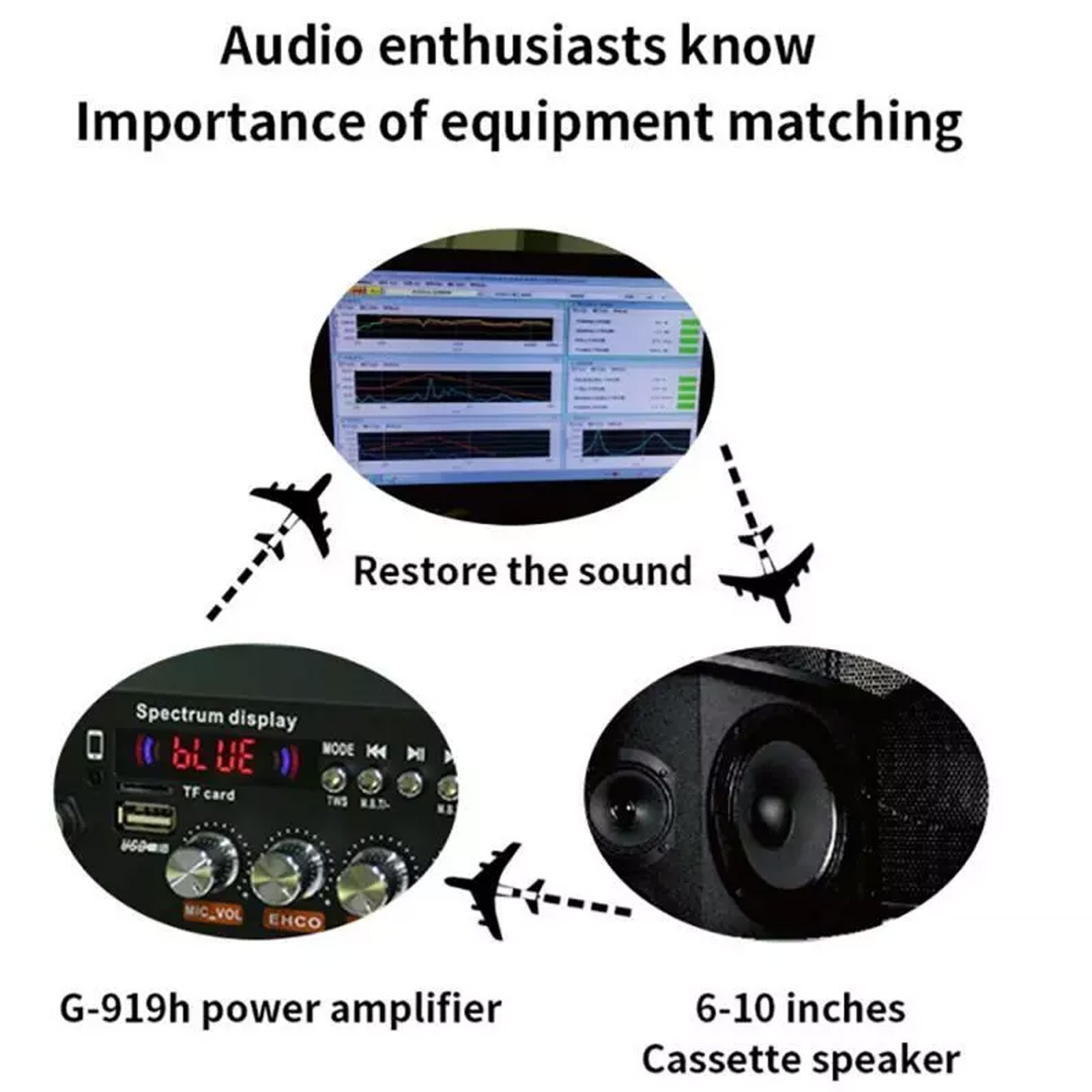 1000W Bluetooth Mini Power Amplifier Stereo Receiver Audio Amp USB Music Player