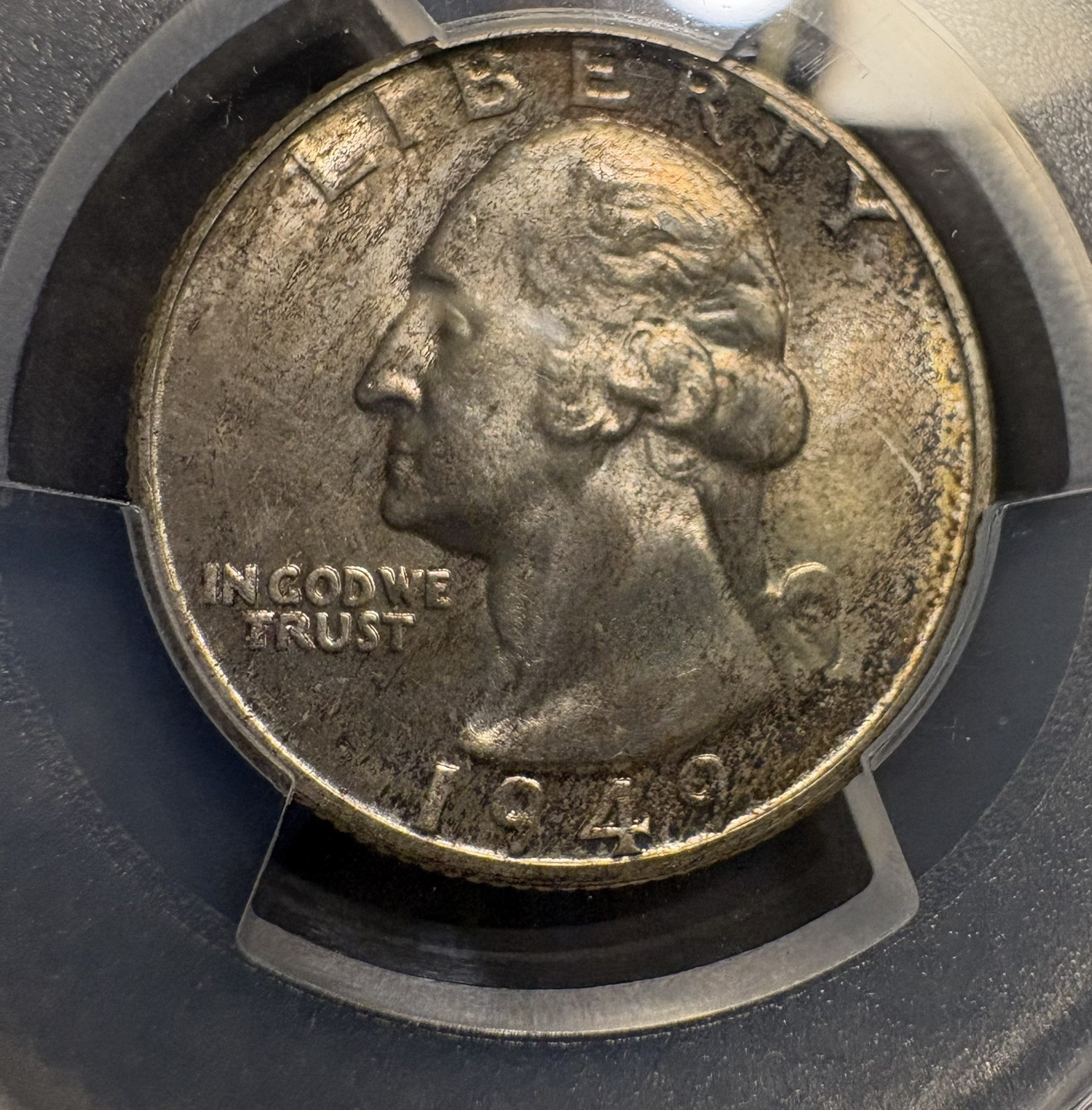 1949 Washington quarter MS66 PCGS, Nicely Toned