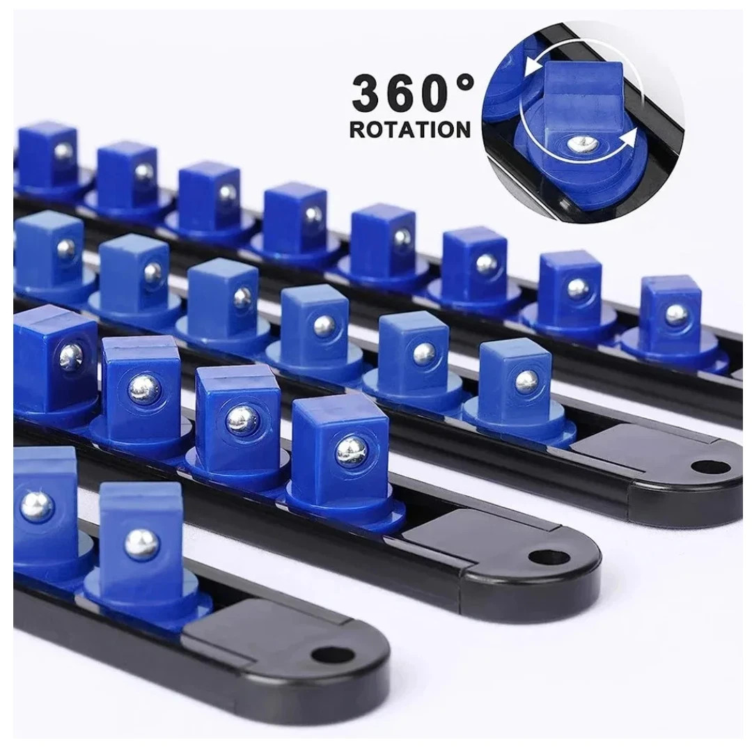 1Pcs 360° Swivel Socket Organizer Durable Socket Clip Rail Holder Tool Rack