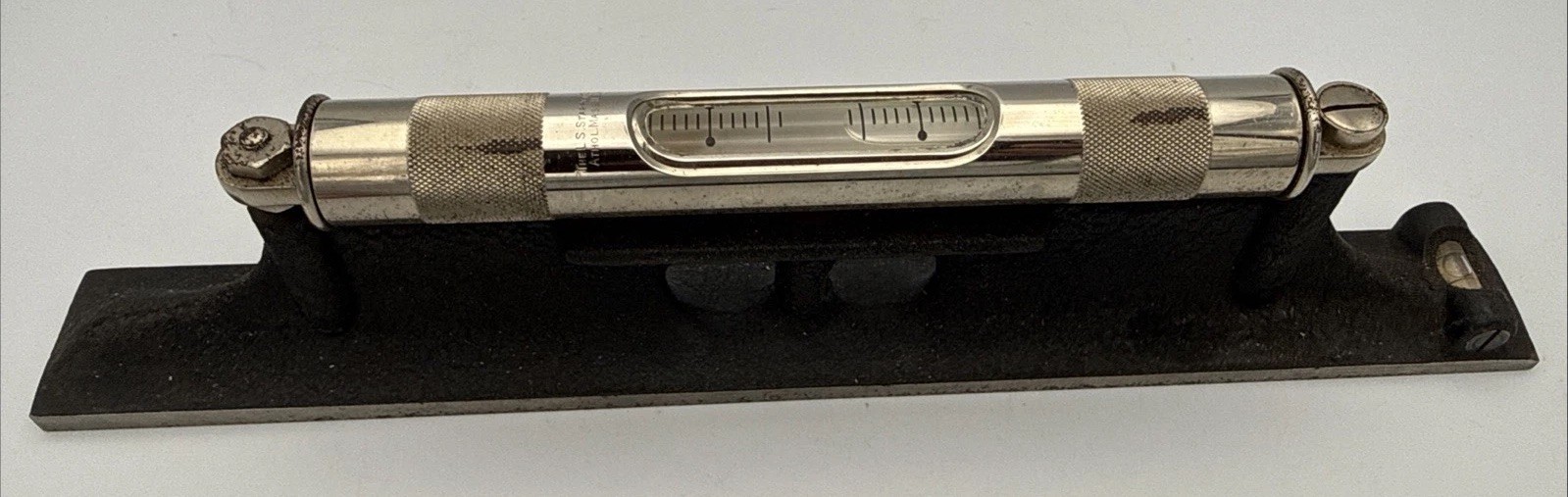 Starrett 12" Machinist Bench Level With 2 Vials Vintage Woodworking Tool & Box